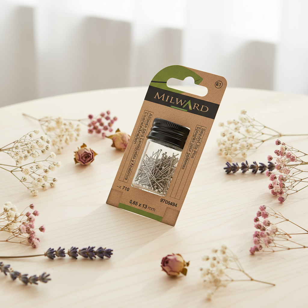 Pack de 710 Alfileres para Lentejuelas y Abalorios Milward 0.65 x 13 mm