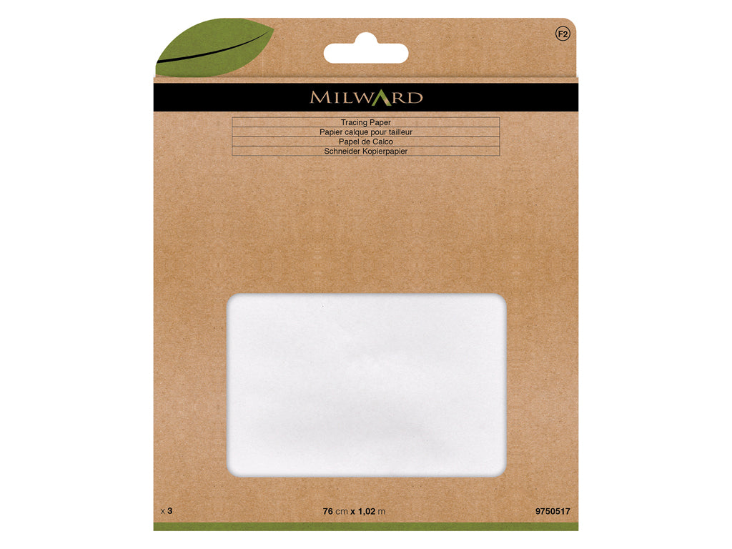 Pack de 3 Hojas de Papel de Calco para Sastre Milward - 76 cm x 1.02 m