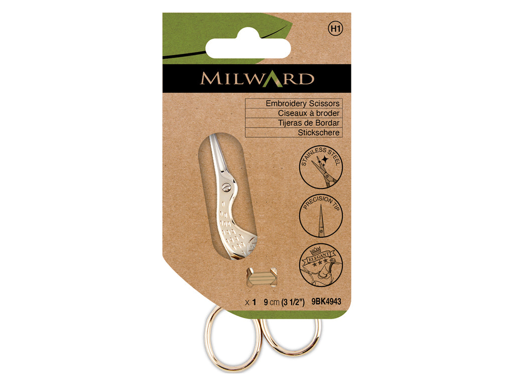 Stickschere Storch 9cm - Hemline Gold | Tijeras de bordar premium