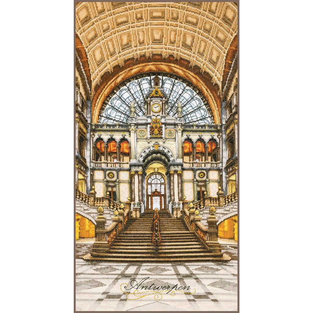 Kit de Punto de Cruz "Estación Central de Amberes" - Lanarte