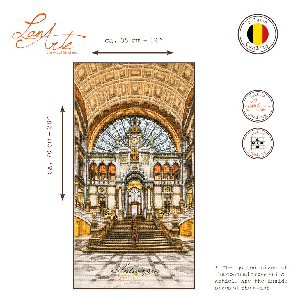 Kit de Punto de Cruz "Estación Central de Amberes" - Lanarte