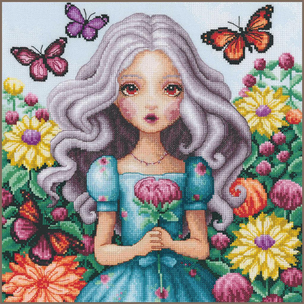 Kit au point de croix "Je tiens chaque Dahlia" - Lanarte