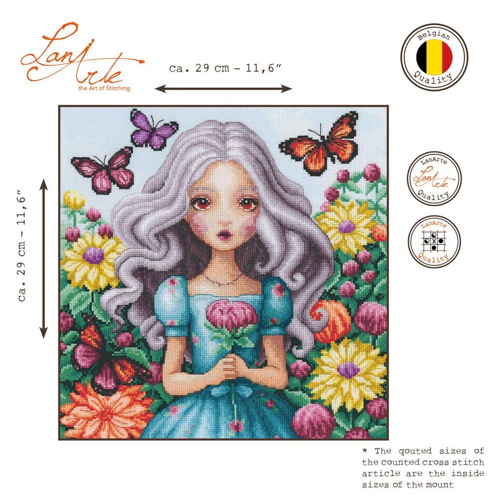 Kit au point de croix "Je tiens chaque Dahlia" - Lanarte