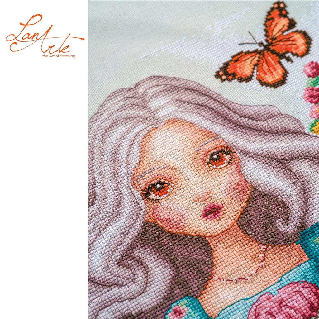 Kit au point de croix "Je tiens chaque Dahlia" - Lanarte
