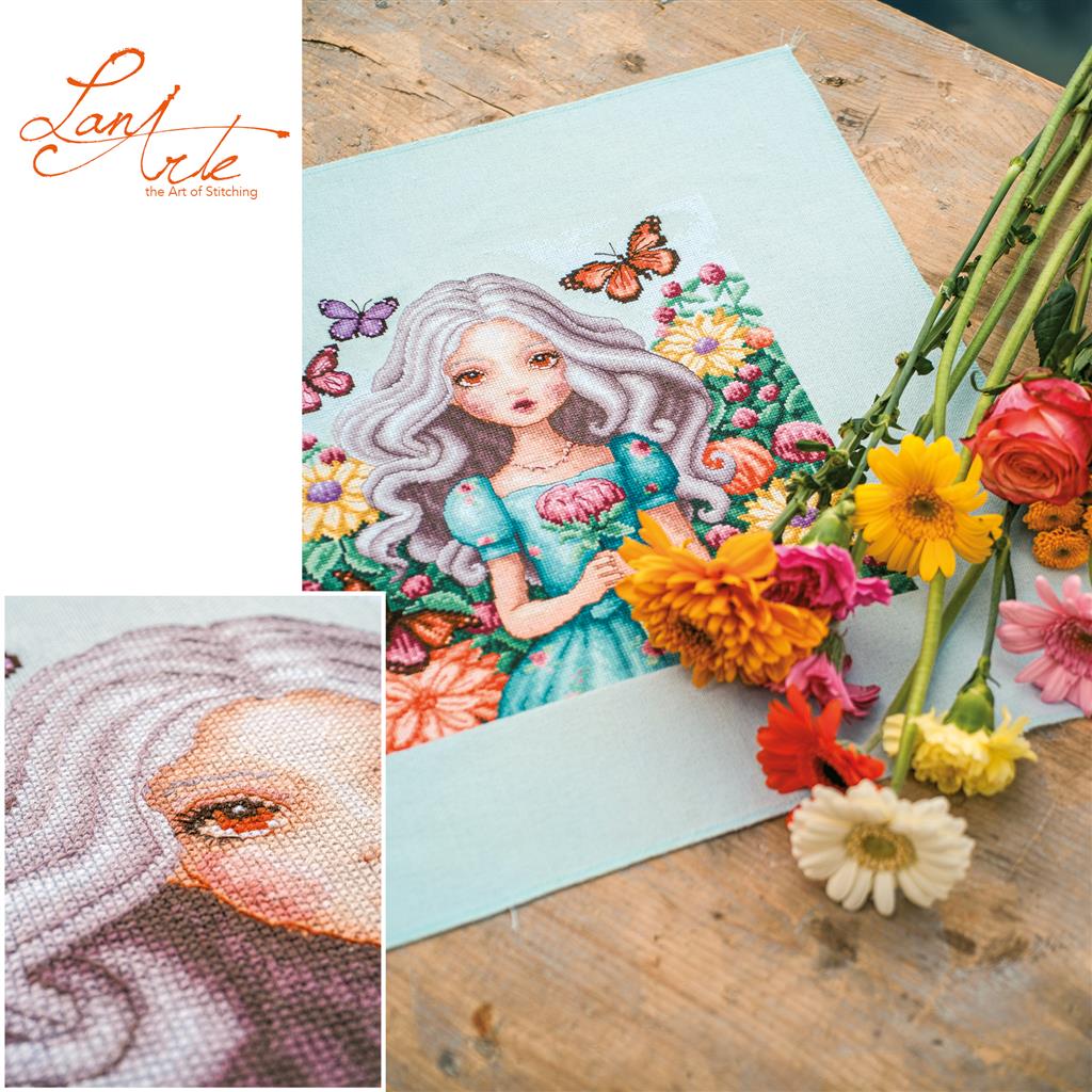 Kit au point de croix "Je tiens chaque Dahlia" - Lanarte