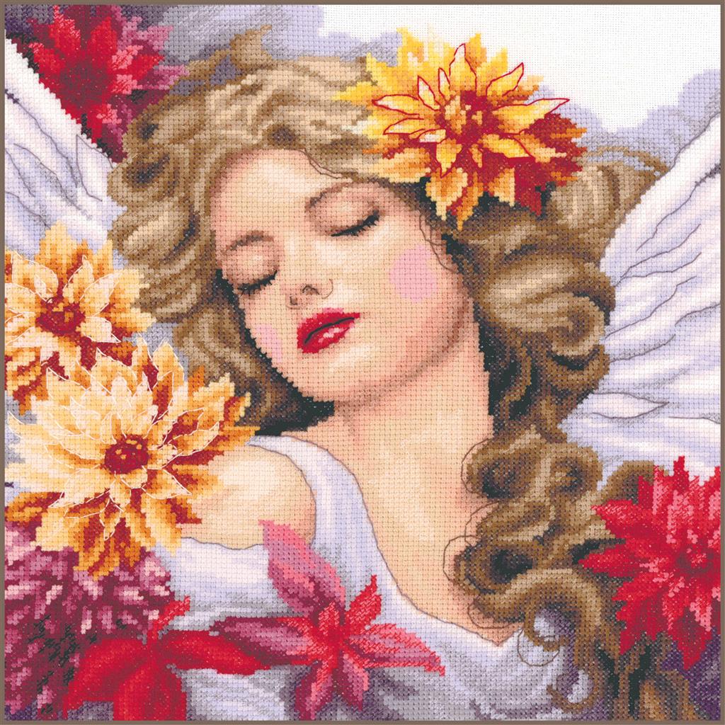 Kit de Punto de Cruz "Dalia Celestial" - Lanarte