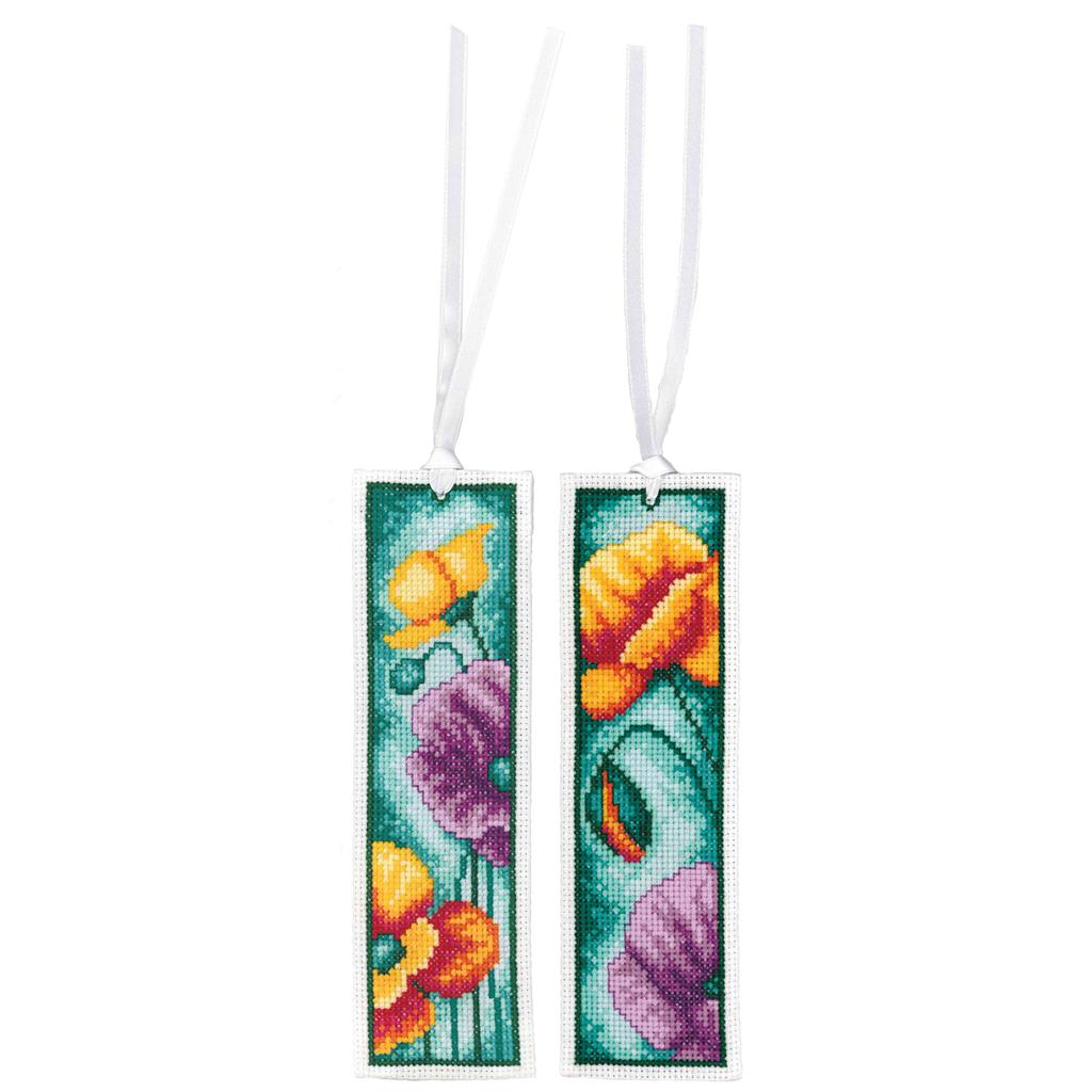 Kit marque-pages "Vibrant Coquelicots" Lot de 2 - Vervaco