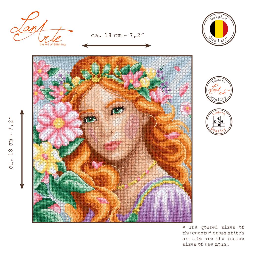 LanArte Romance Solsticio de Invierno – Kit de Punto de Cruz Contado 18 × 18 cm
