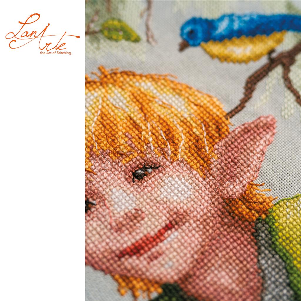 Kit de Punto de Cruz Lanarte – Chatter Among the Leaves PN-0221128