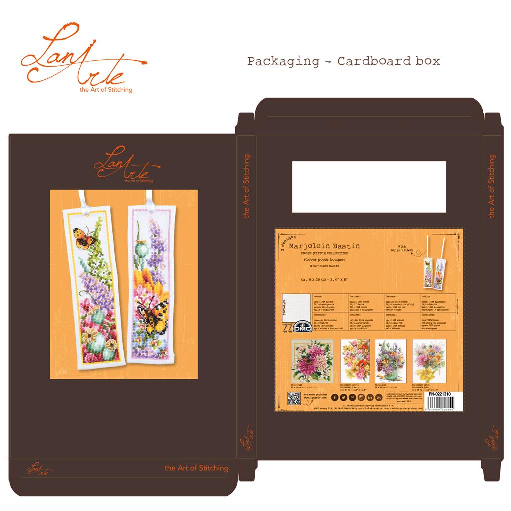 Kit marcapáginas Lanarte Flower Power Bouquet set de 2 con flores y mariposas