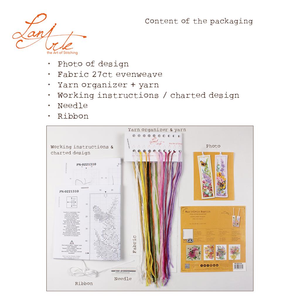 Kit marcapáginas Lanarte Flower Power Bouquet set de 2 con flores y mariposas