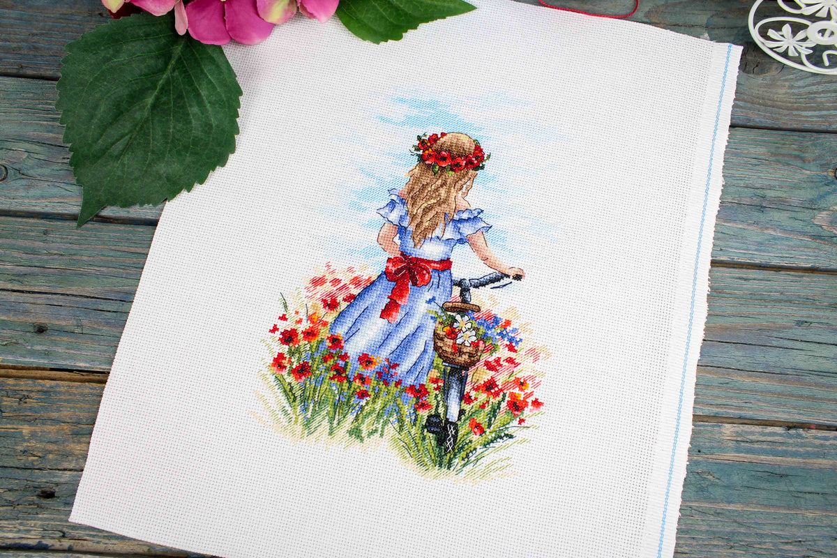 Vista adicional de Kit de punto de cruz MP Studia SNV-848 – Sueños de amapola 23x16 cm