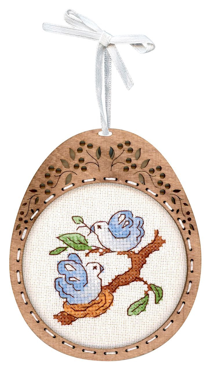 Cross Stitch Embroidery on Wooden Base "Miniature. Spring Composition" SO-103 by MP Studia