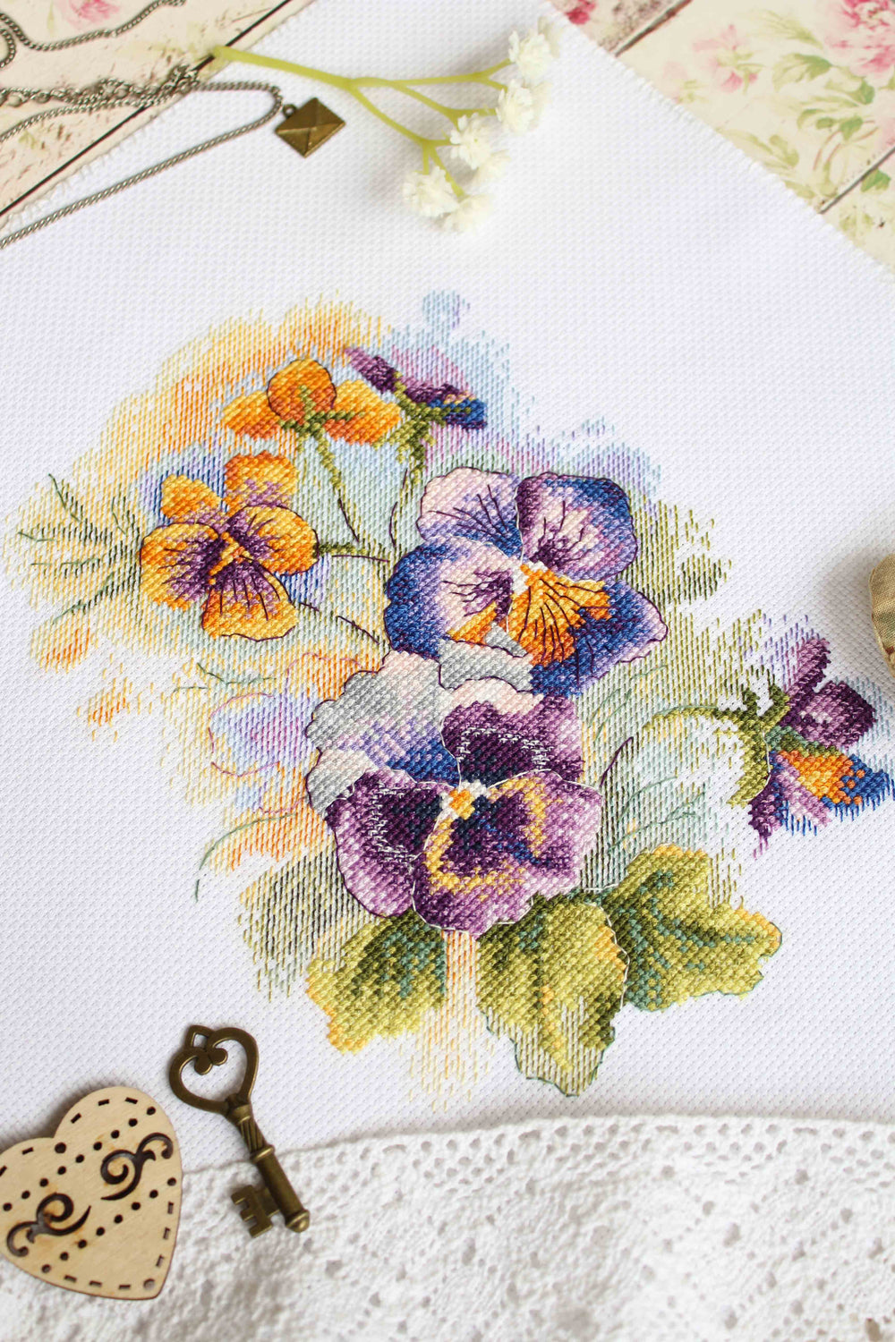 Kit de broderie au point de croix "Fleurs d'été" SNV-800 MP Studia