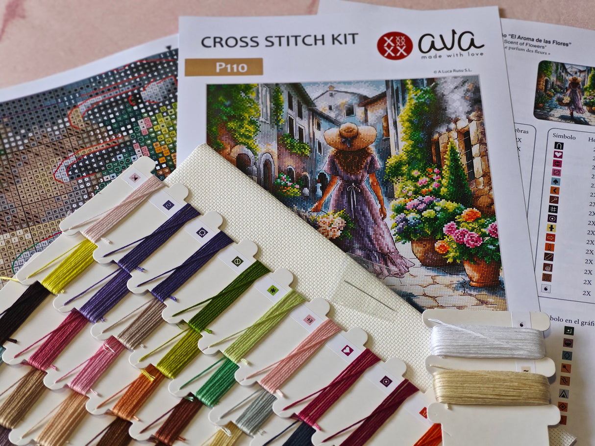 Kit au point de croix "L'arôme des fleurs" - AVA P110