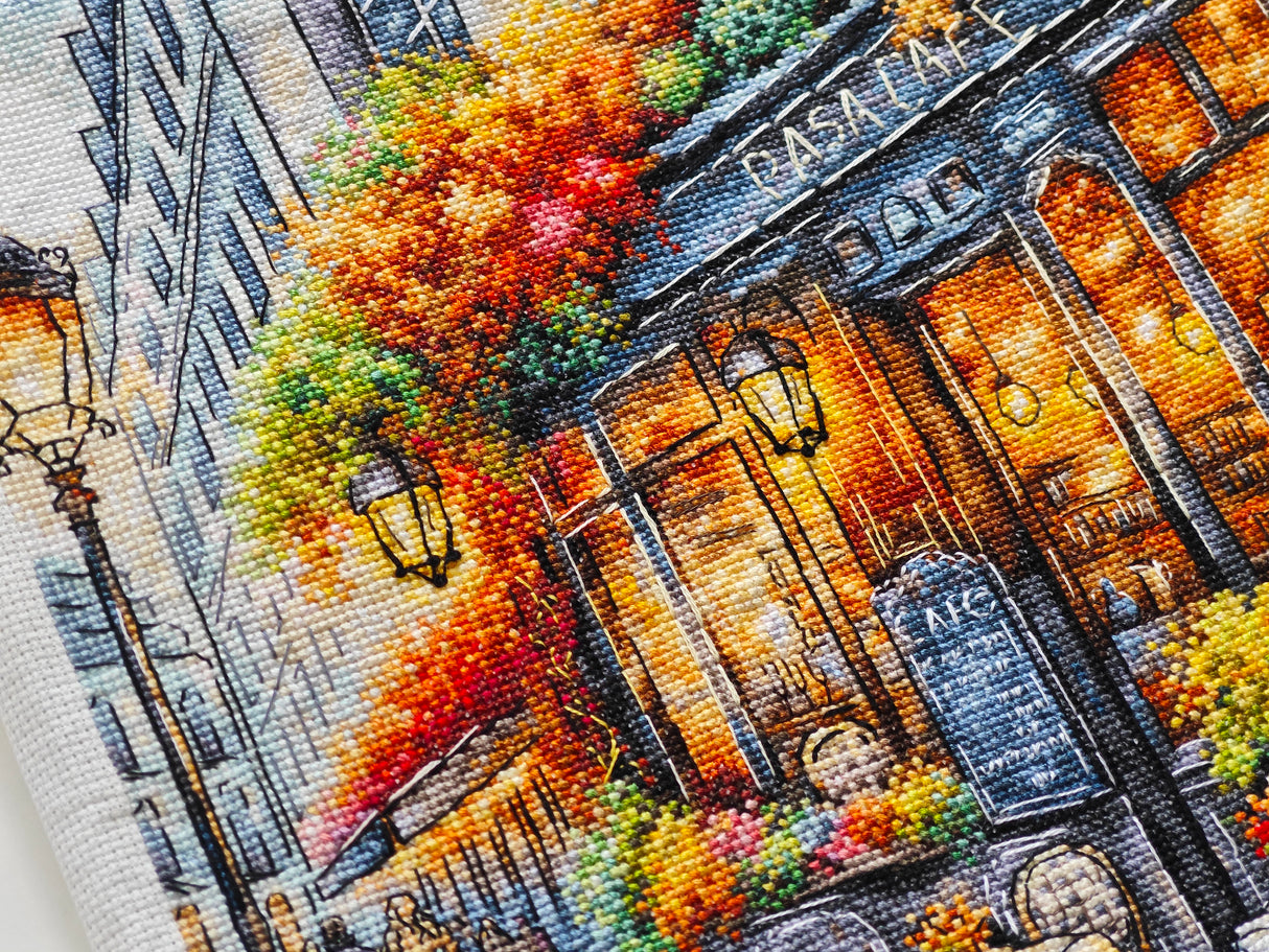 kit de punto de cruz P051 Café en Otoño AVA Stitch