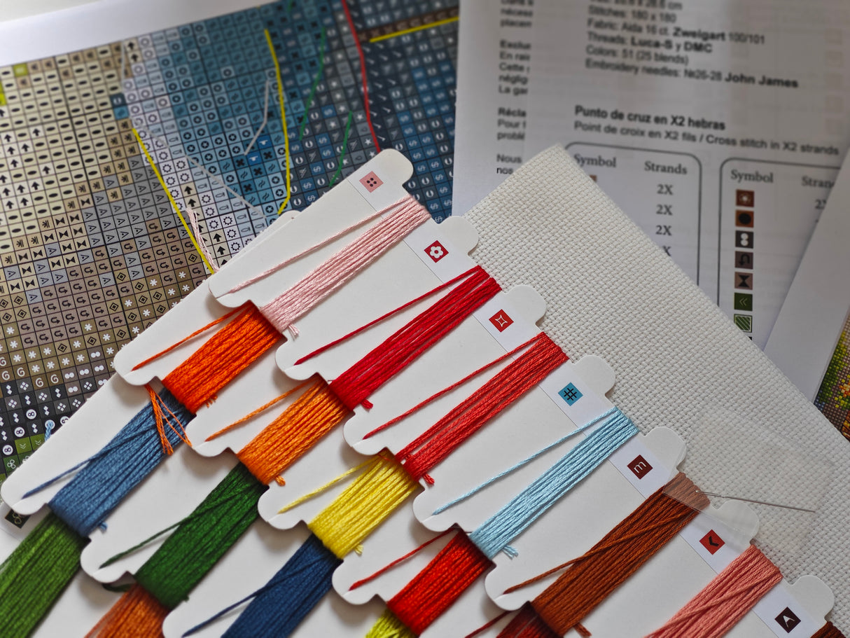 Counted Cross Stitch Kit "The Blue Vespa" – AVA Stitch P168