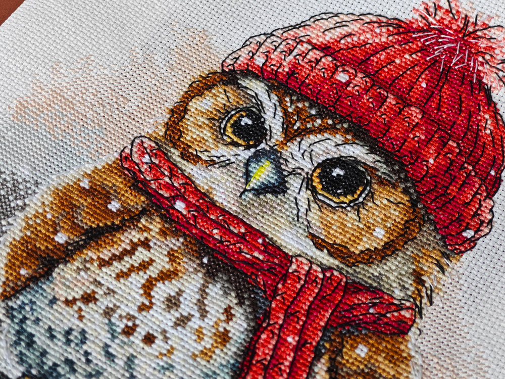 Kit de Bordado Búho - Punto de Cruz Creativo y Encantador de Punto y Arte P009