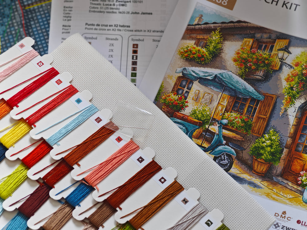 Counted Cross Stitch Kit "The Blue Vespa" – AVA P168