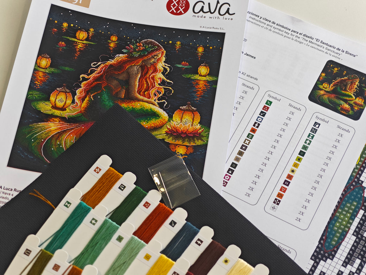 AVA Cross Stitch Kit – The Mermaid Sanctuary P091
