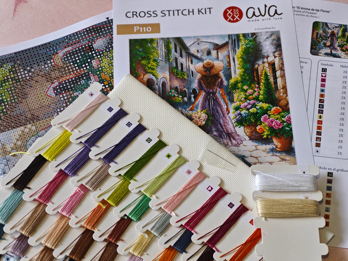 Kit au point de croix "L'arôme des fleurs" - AVA P110