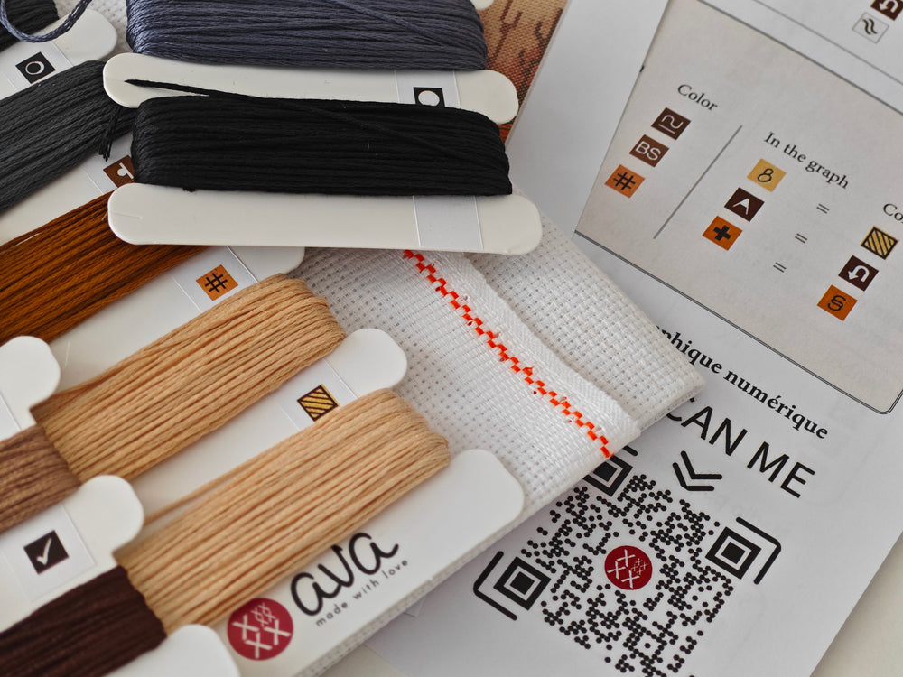 AVA P076 – Le Guerrier et le Loup | Kit de point de croix fantaisie