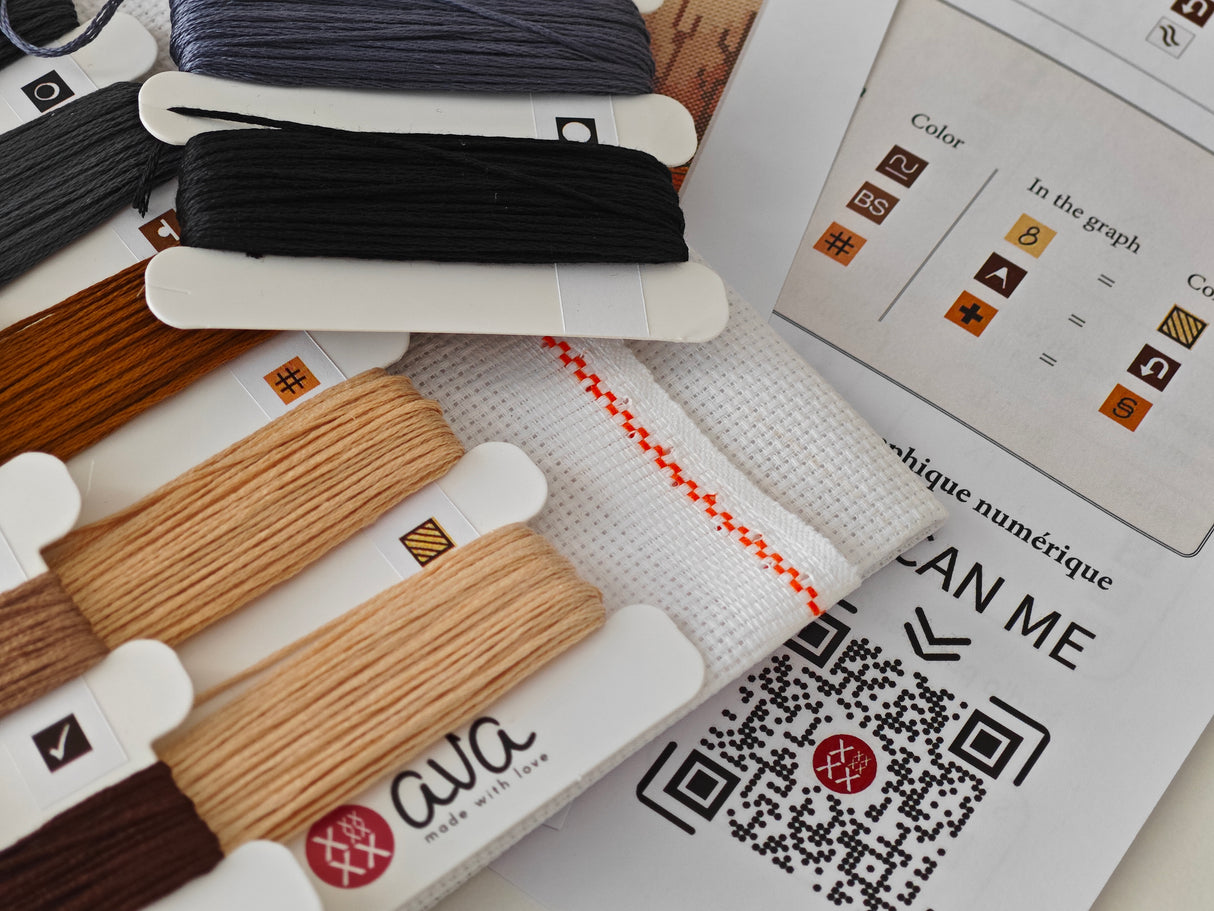 AVA P076 – Le Guerrier et le Loup | Kit de point de croix fantaisie