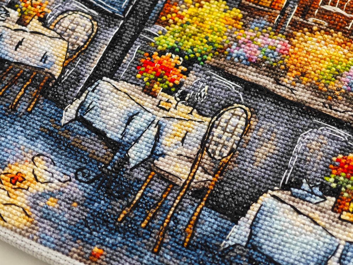 Bordado decorativo del kit de punto de cruz P051 Café en Otoño AVA Stitch