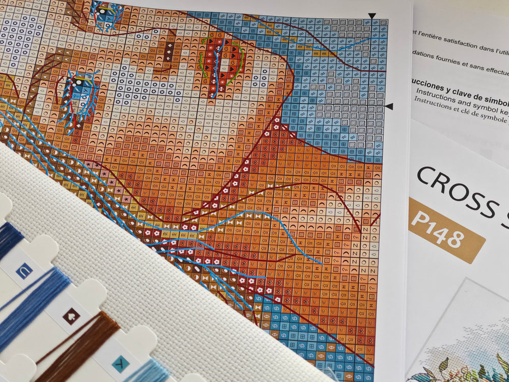 Kit de point de croix « La Dame au jardin » - AVA P148