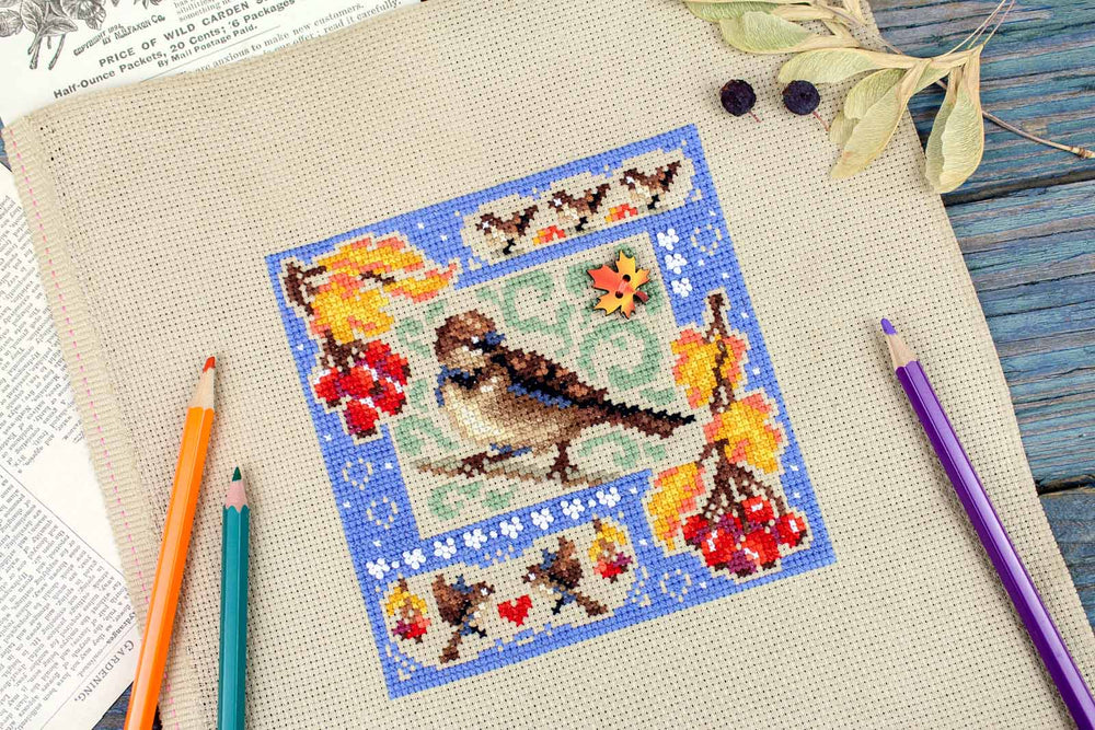 Kit de Punto de Cruz MP Studia SNV-973 – Mini Sampler “Autumn Composition”