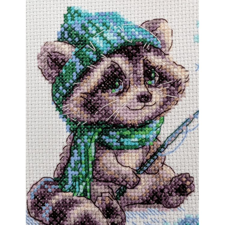 Kit de point de croix « Raton laveur curieux » – Riolis RA1017