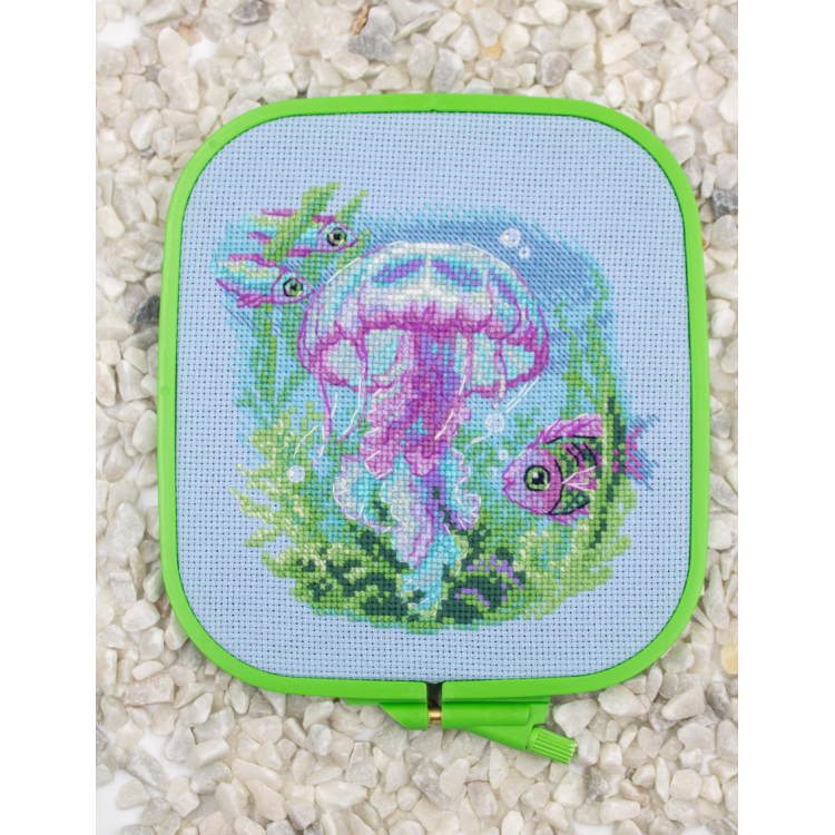 Cross Stitch Kit "Baby Jellyfish" Aine SRA1039 – Sea Jellyfish 15×15 cm