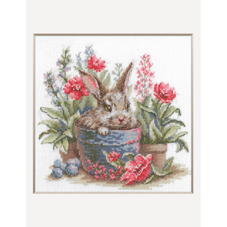 Kit Point De Croix Panier à Fleurs Printemps - Toile 28ct