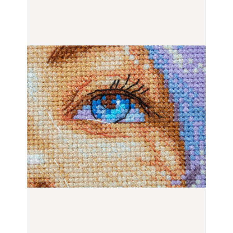 Aine Cross Stitch Kit A1032 Bubblegum Dreams – Modern Portrait on 14 Aida