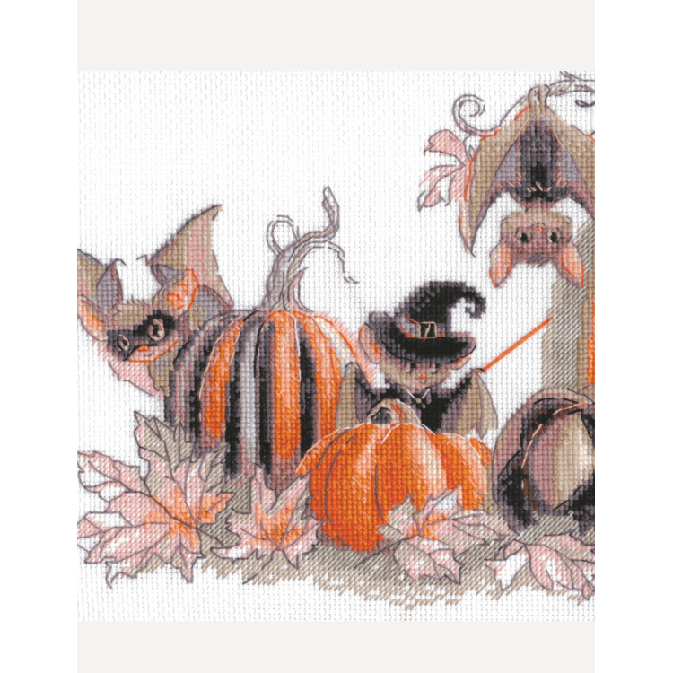 Kit de punto de cruz Aine Collection SRA1031 – “Fiesta de murciélagos y calabazas”