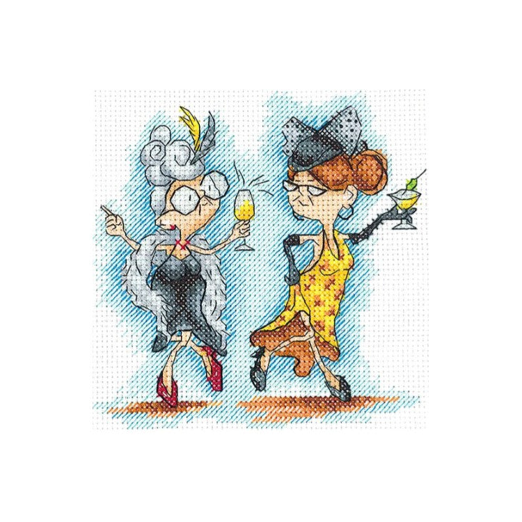 Cross stitch kit "Grandmas at Party" SANB-19