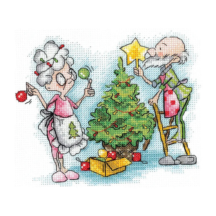 Cross Stitch Kit "Grandma and New Year" Andriana SANB-27 – Fun and Christmas Design