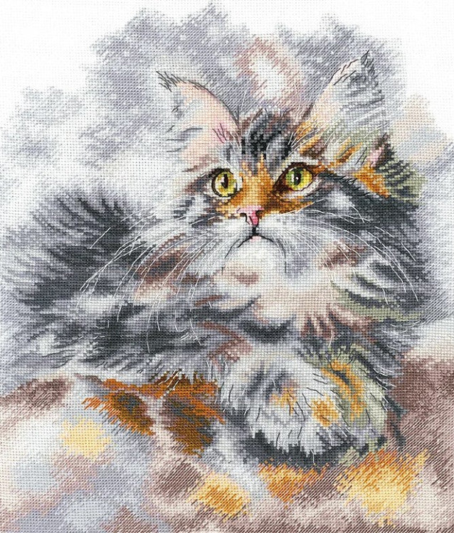 cross stitch kit "GREY CAT" SAND-33