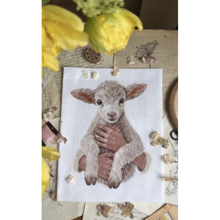 Cross Stitch Kit "Soul in Arms" Andriana SAND-49 – Tender Lamb 18x23.5 cm Aida 16 ct