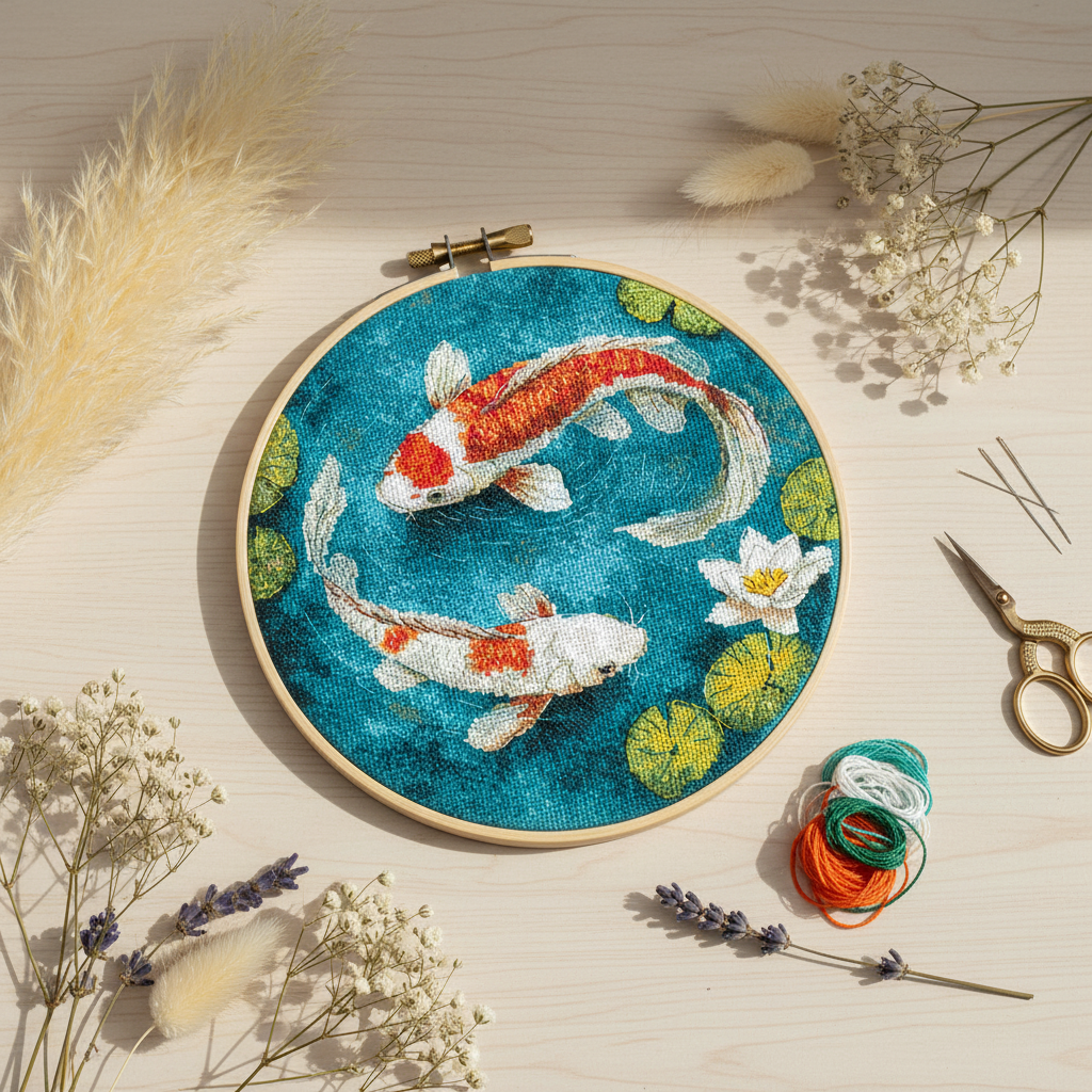 ANDRIANA SANK-71 Cross Stitch Kit – Carps