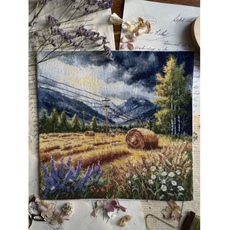 Cross Stitch Kit "Before the Storm" Andriana SANP-78 – Countryside landscape with storm 24.5x23.5 cm Aida 16 ct