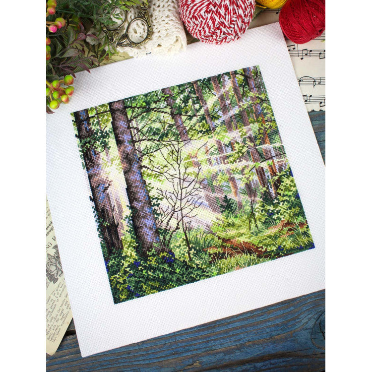 Kit de punto de cruz MP Studia Sunny Forest SNV-1004 bosque iluminado