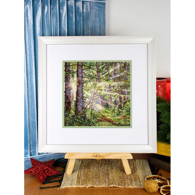 Kit de punto de cruz MP Studia Sunny Forest SNV-1004 bosque iluminado