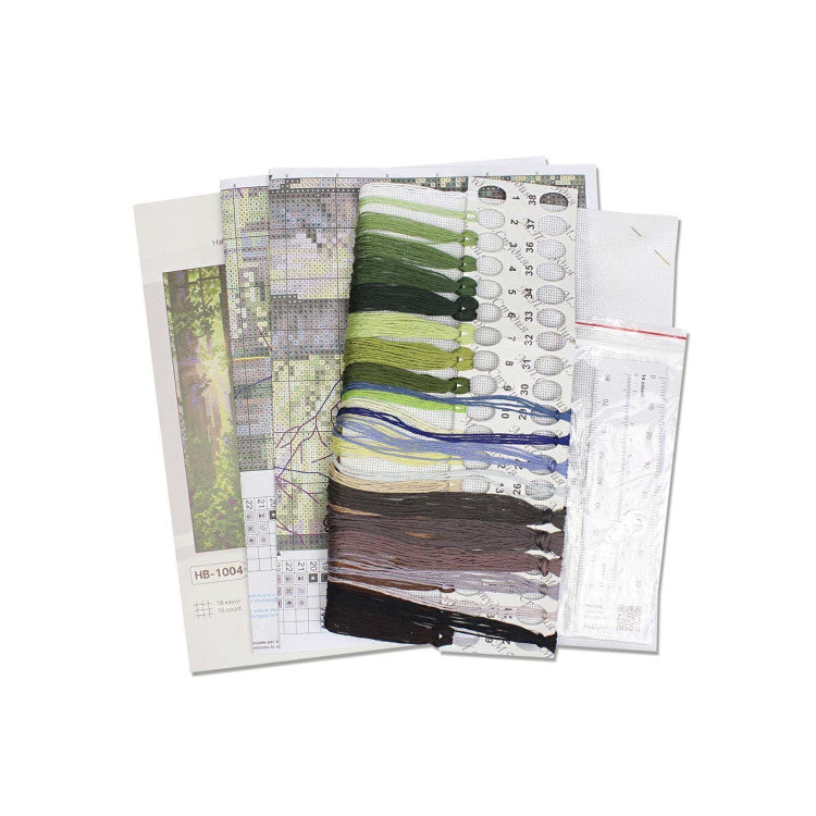 Kit de punto de cruz MP Studia Sunny Forest SNV-1004 bosque iluminado