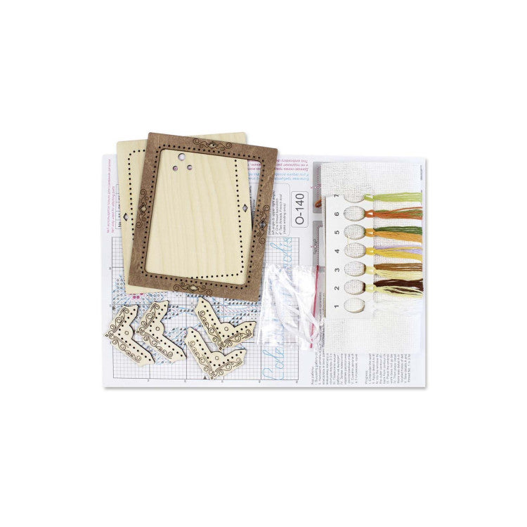 Kit de punto de cruz en base de madera Miniatura Caléndula – MP Studia SO-140