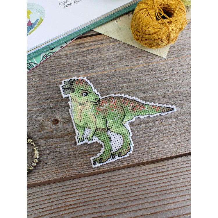 Kit de punto de cruz MP Studia SR-1339 – Dinosaurs. Pachycephalosaurus, paquicefalosaurio