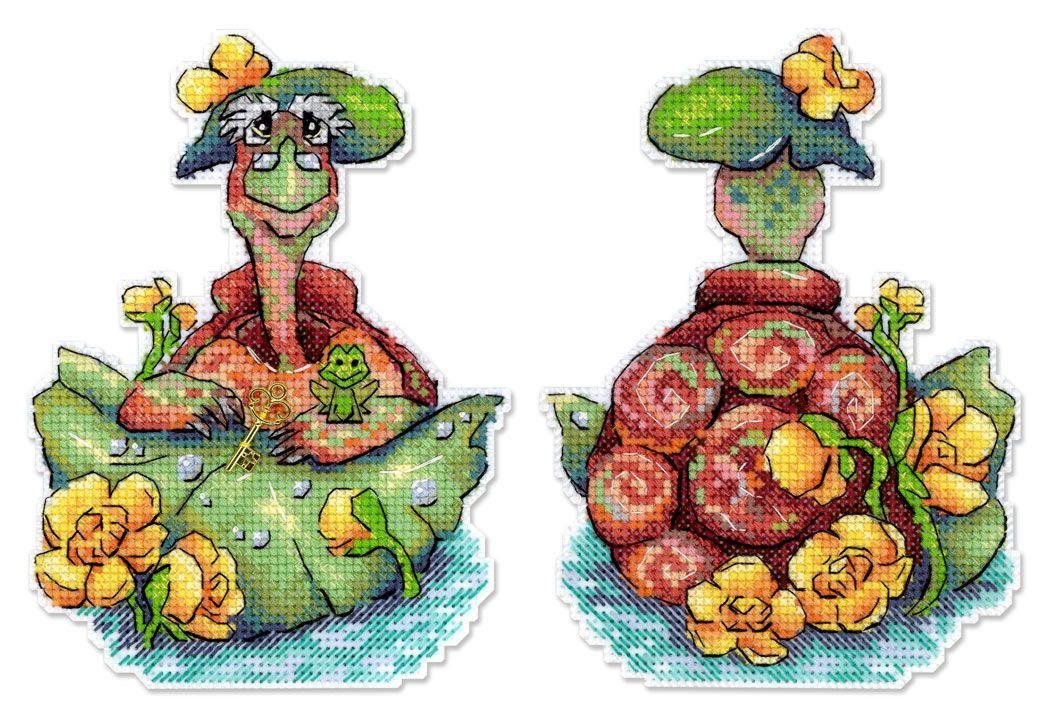 Kit punto de cruz Tortilla la Tortuga SR-1189 MP Studia con canvas plástico y hilos organizados