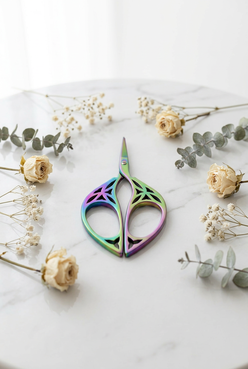 Tijera de Bordar 10 cm Acero Inoxidable Morado-Verde - Cose 712035