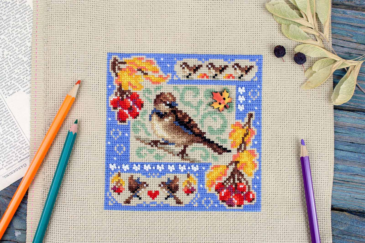 Kit de Punto de Cruz MP Studia SNV-973 – Mini Sampler “Autumn Composition”