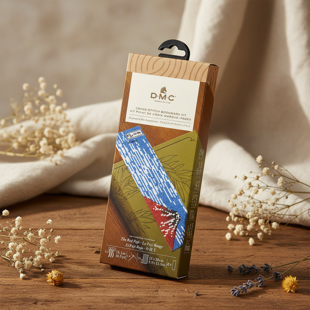 El Fuji Rojo de Katsushika Hokusai – Kit Marcapáginas de Punto de Cruz Avanzado DMC BK1998